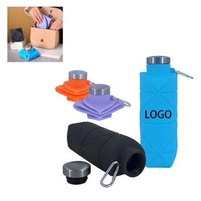 24 Oz Silicone Folding Water Bottle