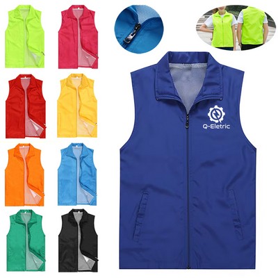 Custom Unisex Volunteer Activity Vest With Pockets