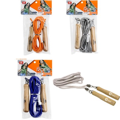 Cotton Jump Rope with Wooden Handle Fitness Skipping