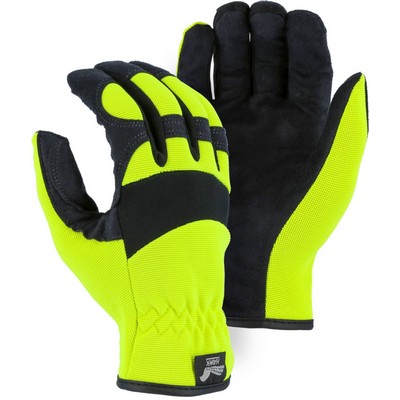 Majestic 2136HY Armor Skin? Mechanics Glove with Hi-Viz Knit Back