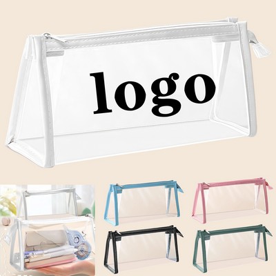 Clear PVC Pencil Case With Zipper Closure