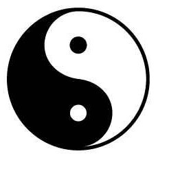 Yin Yang Symbol Promotional Magnet w/ Strip Magnet (3 Square Inch)