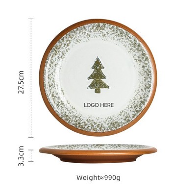 27.5 CM Christmas Tree Ceramic Dinnerware Plates