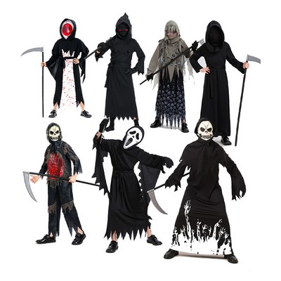Premium Kids' Grim Reaper Halloween Costume Set