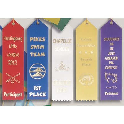 Custom Award Ribbon w/Card & String (2" x 6")