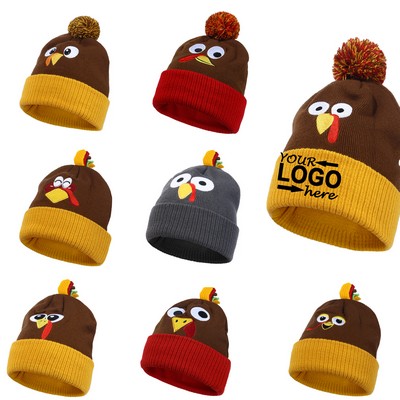 Auntum And Winter Knitted Turkey Hat