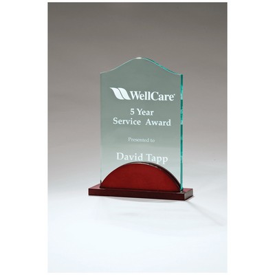 Premium Acrylic Award with Mahogany Base, 6"H