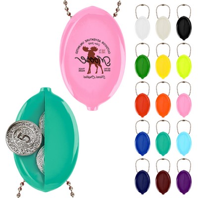 Oval Coin Pouch With Keychain