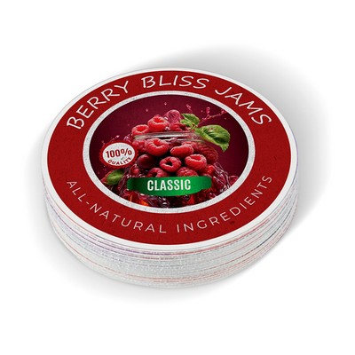 4" Full Color Indoor Paper Stickers - Circle