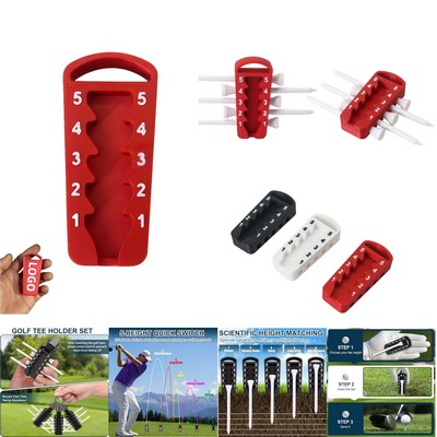 Golf Tee Height Adjuster With 5 Golf Tees Storage