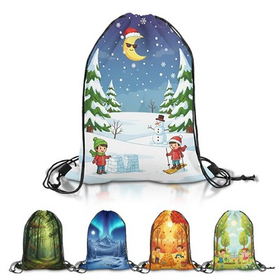 Vibrant Tie-Dye Polyester Drawstring Bag