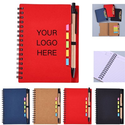 Spiral Notebook With Pen And Page Markers