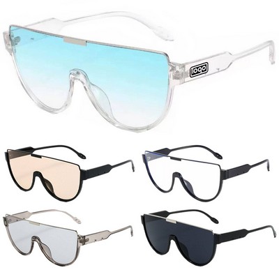 Vintage Semi-Round Oversized UV400 Sunglasses