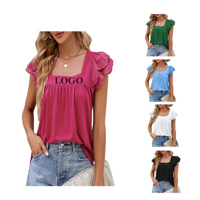 Floral Ruffle Sleeve Blouse