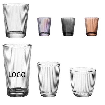 Minimalist Vertical Stripe Glass Cup
