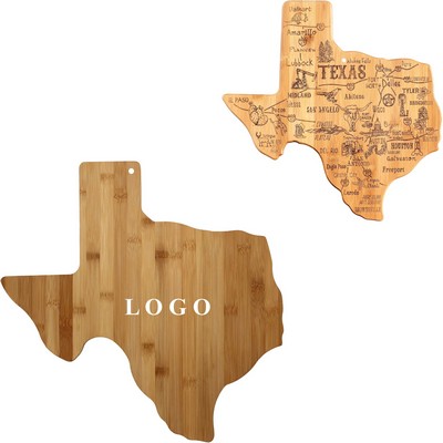 Bamboo Texas State Shaped Serving and Cutting Board