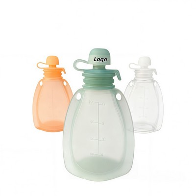 Food Grade Silicone Baby Food Squeeze Bag Reusable Pouch