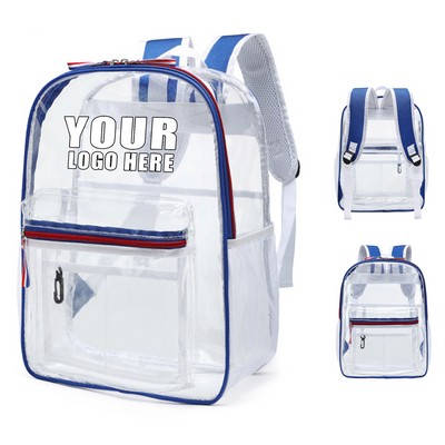 Clear PVC Backpack Large Capacity Outdoor Travel Material