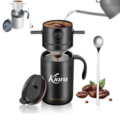 16oz Portable Camping Coffee Maker Pour Over Coffee Maker Set