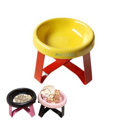 UFO Shape Plastic Neck Support Design Anti Tip Elevated Pet Bowl