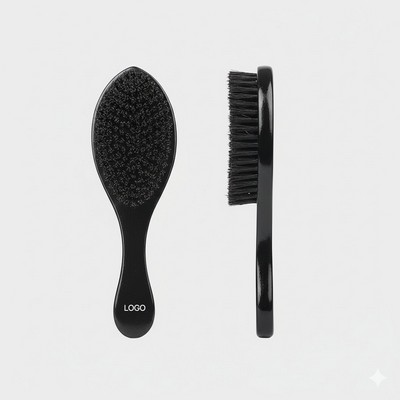 Men's Boar Bristle Beard Brush Beech Wood Curved Styling and Grooming Comb