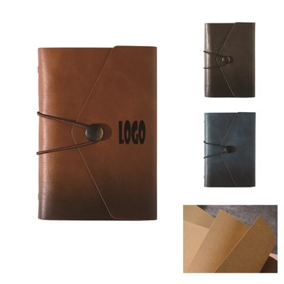 PU Leather Pocket Journal with Elastic Strap