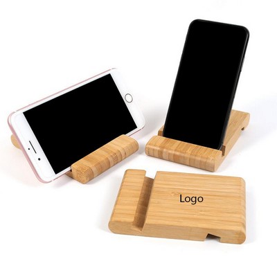 5" Natural Eco Friendly Bamboo Adjustable Desktop Phone Stand Holder