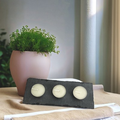 Tranquil Glow Slate Candle Trio