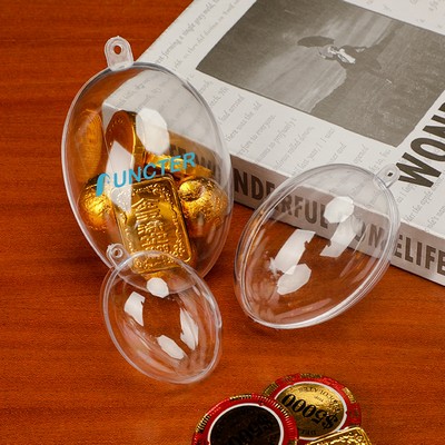 4" Egg Shaped Acrylic Fillable Ornaments DIY Christmas Ball
