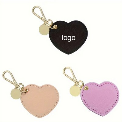 Heart-Shaped PU Leather Keychain