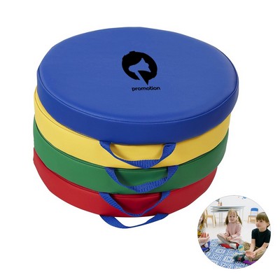 PU Leather Portable Round Floor Cushion