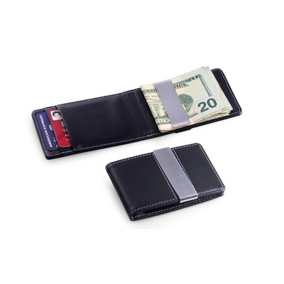 Genuine Leather Wallet w/Money Clip