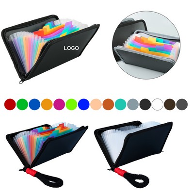 Fireproof Expanding File Folder W/Multicolored A4 Pocket