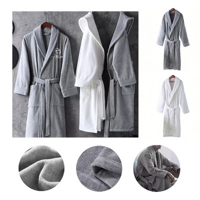 100% Cotton Double-Layer Bathrobe