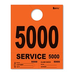 5000-5999 Heavy Brite™ Orange Premium Service Dispatch Number Tag
