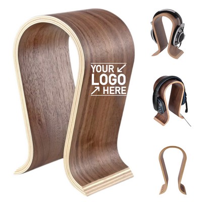 Curved Wooden Headphone Stand