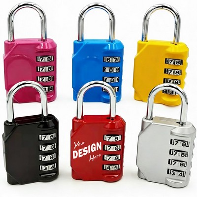 4-Digit Resettable Combination Padlock Zinc Alloy Security Lock