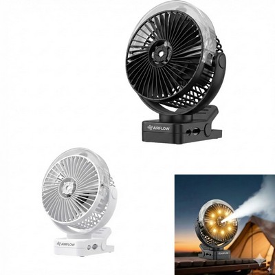 12000mAh Portable Misting Clip Fan With Power Bank Function