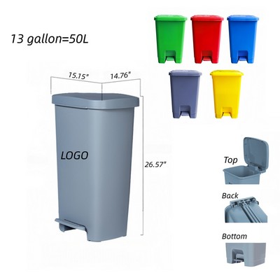 13 Gallon Reusable Pedal Garbage Bin