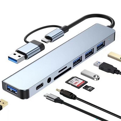 8-in-1 Dual-Head Multifunction Laptop USB Hub Dock