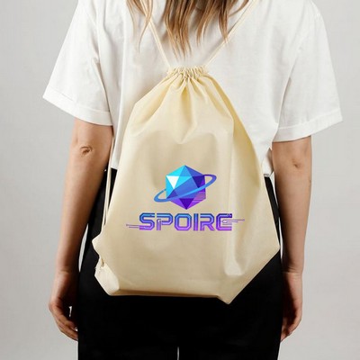 Portable Custom Crossweave Drawstring Bag