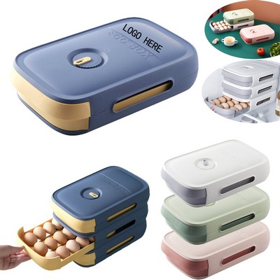 Refrigerator Egg Storage Container With Lid & Smooth Drawer