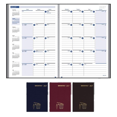 Ruled Monthly Format Stitched To Cover Desk Planner: 32 Page Planner 2027