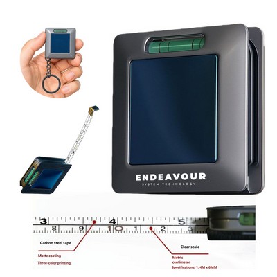 Square Zinc Alloy Mini Portable Tape Measure with Level