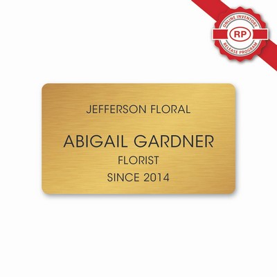 Custom Size Oxidized Brass Executive Name Badge (2.00" x 3.50" Square Inches)