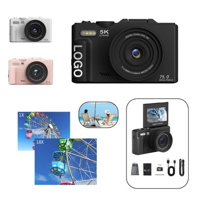 5K Flip-Screen Retro Vlogging Camera Kit