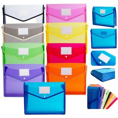 A4 3D Snap-Button Document Bag w/ Label