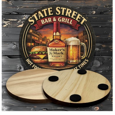 Round Wood Coaster Burnt Sides