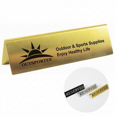 Metal Table Top Reserved Sign Double Side Tent