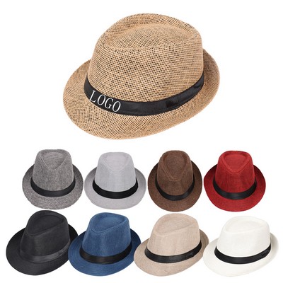 Linen Solid Color Fedora Hat